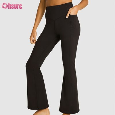 ナイロン80% スパンデックス20% ブレンド 220グラム ジムパンツ 伸縮性ウエストバンド 女性用ワークアウトフレアレギンス フル1ピース ハイ スパンデックスパンツ
