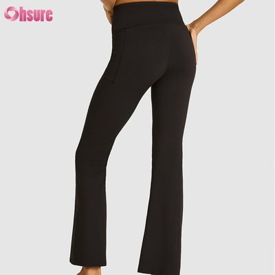 ナイロン80% スパンデックス20% ブレンド 220グラム ジムパンツ 伸縮性ウエストバンド 女性用ワークアウトフレアレギンス フル1ピース ハイ スパンデックスパンツ