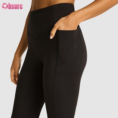 ナイロン80% スパンデックス20% ブレンド 220グラム ジムパンツ 伸縮性ウエストバンド 女性用ワークアウトフレアレギンス フル1ピース ハイ スパンデックスパンツ