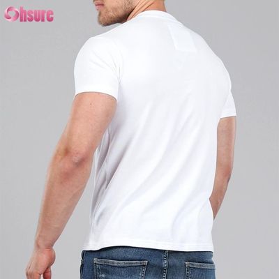 カジュアルプリントパターンニットマッスルサポートエクササイズウェア男性用竹繊維ボクシングTシャツ印刷
