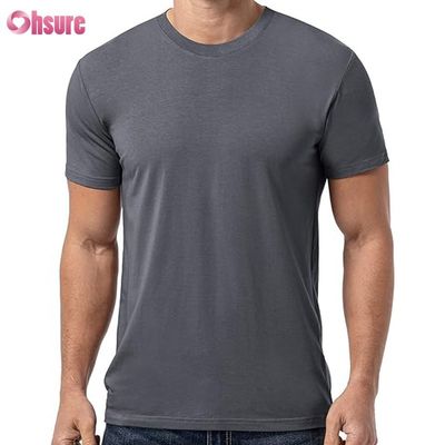 カジュアルプリントパターンニットマッスルサポートエクササイズウェア男性用竹繊維ボクシングTシャツ印刷