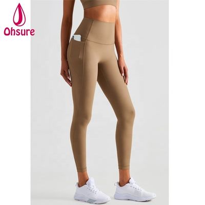 ポケット付き 透ける メッシュランニングパンツ 女性用 カスタム ヨガレッシング 圧縮体操タイツ