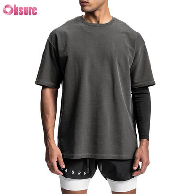 高品質 無地コットン ヴィンテージウォッシュ Tシャツ OEM ジム スポーツ オーバーサイズ メンズ Tシャツ