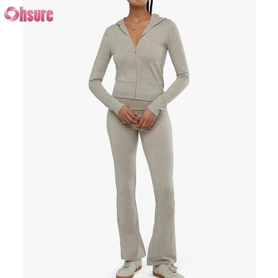 女性用カスタム高品質フィットネス クロップ アクティブ フルジップ ワークアウト ジャケット、ポケット付き