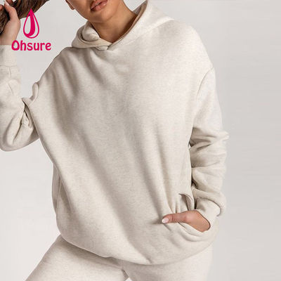 Ohsure カスタムロゴ フーディー レディース 無地 刺繍入り 綿100% ルーズ スウェットシャツ オーバーサイズ レディース エッセンシャルズ フーディー カジュアル