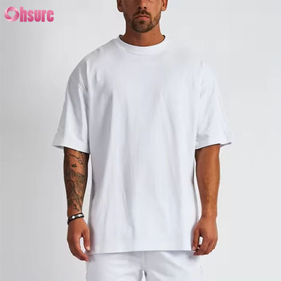カスタムロゴ ストリートウェア 重いTシャツ プリント 黒 綿 重いドロップ 肩 厚い空きTシャツ