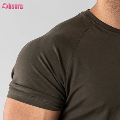 綿95% スパンデックス5% ブレンド 無地 ブランク カスタムロゴ ロングライン カーブヘム マッスル ボディビル ジム メンズ Tシャツ