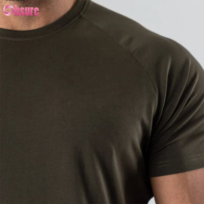 綿95% スパンデックス5% ブレンド 無地 ブランク カスタムロゴ ロングライン カーブヘム マッスル ボディビル ジム メンズ Tシャツ