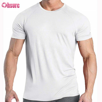 高品質プリント メンズ グラフィック 95%コットン 5%スパンデックス コンプレッション Tシャツ 伸縮性 ストレッチ 通気性 ジム 半袖 Tシャツ
