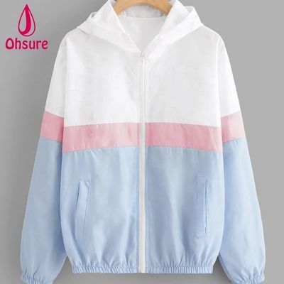 女性用ウィンドブレーカー スポーツ アウトドア ジャケット ファッション ランニング ワークアウト フーディー オートバイ ジャケット ポリエステル ジッパー ジャケット 織り スタンダード