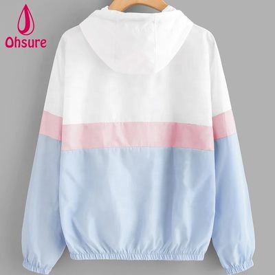 女性用ウィンドブレーカー スポーツ アウトドア ジャケット ファッション ランニング ワークアウト フーディー オートバイ ジャケット ポリエステル ジッパー ジャケット 織り スタンダード