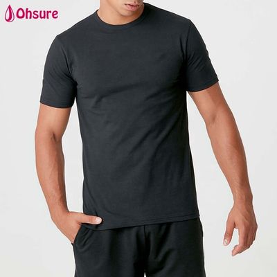 オーダーメイド ロゴ 男性シャツ スリムフィット 男性 シンプル ジム服 綿 スパンデックス ホワイト 男性 短袖 Tシャツ