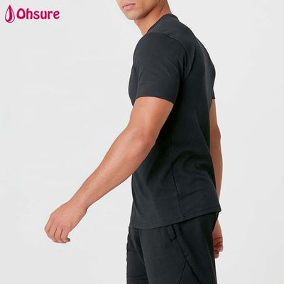 オーダーメイド ロゴ 男性シャツ スリムフィット 男性 シンプル ジム服 綿 スパンデックス ホワイト 男性 短袖 Tシャツ
