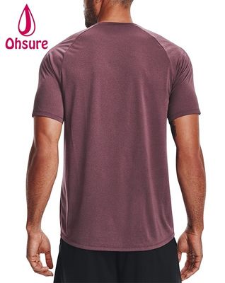 92% ポリエステル 8% スパンデックス メンズスポーツ ドライ クイック Tシャツ 卸売 フィットネスウェア アクティブジム アパレル Tシャツ 男性用 カジュアルプリント