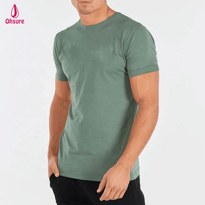 ホットセール スポーツ 男性 Tシャツ 95% 綿 5% スパンデックス トレーニング Tシャツライフスタイル トップメンズ ショート袖 ジムティー