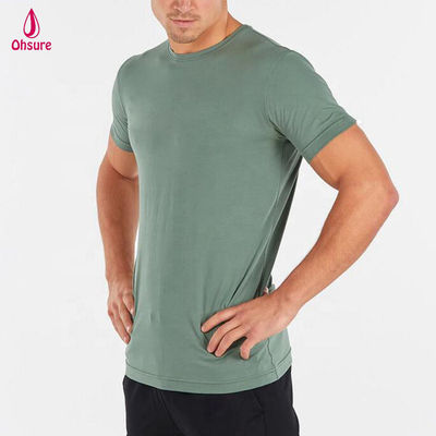 ホットセール スポーツ 男性 Tシャツ 95% 綿 5% スパンデックス トレーニング Tシャツライフスタイル トップメンズ ショート袖 ジムティー