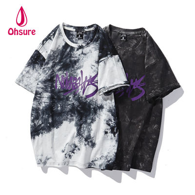 Ohsure 2023 Tシャツ カスタマイズ ウォッシングコットン 絞り染め Tシャツ ストリートウェア 半袖 夏 ユニセックス メンズ カジュアル プリントパターン