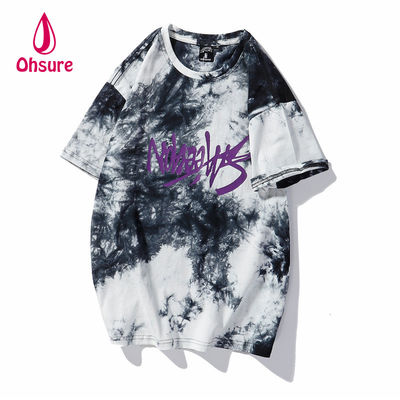 Ohsure 2023 Tシャツ カスタマイズ ウォッシングコットン 絞り染め Tシャツ ストリートウェア 半袖 夏 ユニセックス メンズ カジュアル プリントパターン