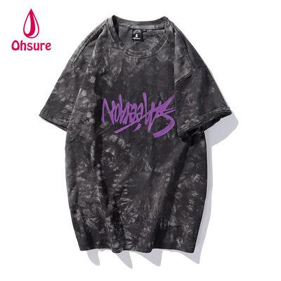 Ohsure 2023 Tシャツ カスタマイズ ウォッシングコットン 絞り染め Tシャツ ストリートウェア 半袖 夏 ユニセックス メンズ カジュアル プリントパターン