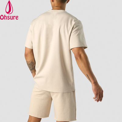 ファッション 夏 100% コットン オーバーサイズのフィット クルー ネック 軽量 スポーツ 男性用Tシャツ