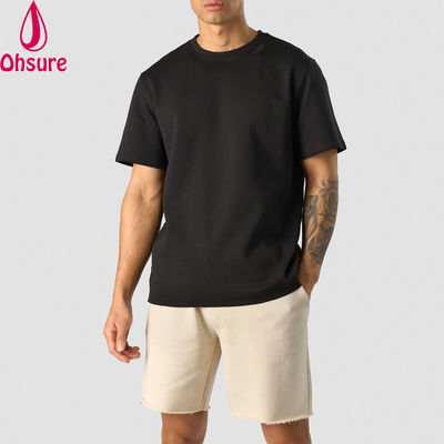 ファッション 夏 100% コットン オーバーサイズのフィット クルー ネック 軽量 スポーツ 男性用Tシャツ