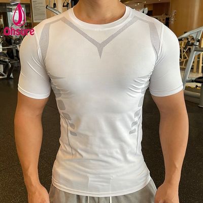 半袖ぴったりフィット吸汗Tシャツ 卸売 カスタム新デザイン メンズ スポーツ ジム ランニング スポーツ カジュアル織物