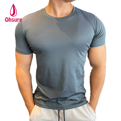 Ohsure メンズ サマー 半袖 Tシャツ 冷感シルク リサイクル 高品質 キシリトールコットン カスタム プライベートロゴ ジム Tシャツ メンズ