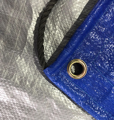 Litong ブルーシルバー PE ターポリン 軽量カーゴカバー ブルーオレンジ 荷物バッグ 150gsm 防水タープ