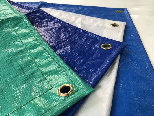Litong ブルーシルバー PE ターポリン 軽量カーゴカバー ブルーオレンジ 荷物バッグ 150gsm 防水タープ